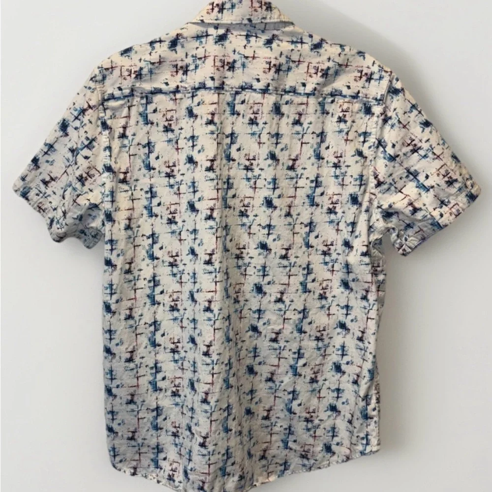 Robert Graham Shirt Mens L Cotton Short Sleeve Button Up